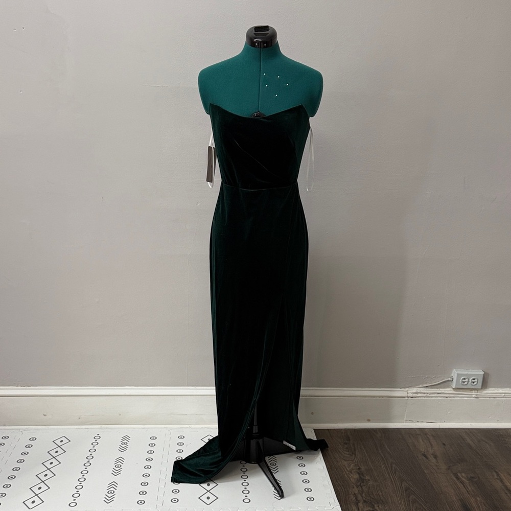 Jenny Yoo Dark Green Strapless Dress